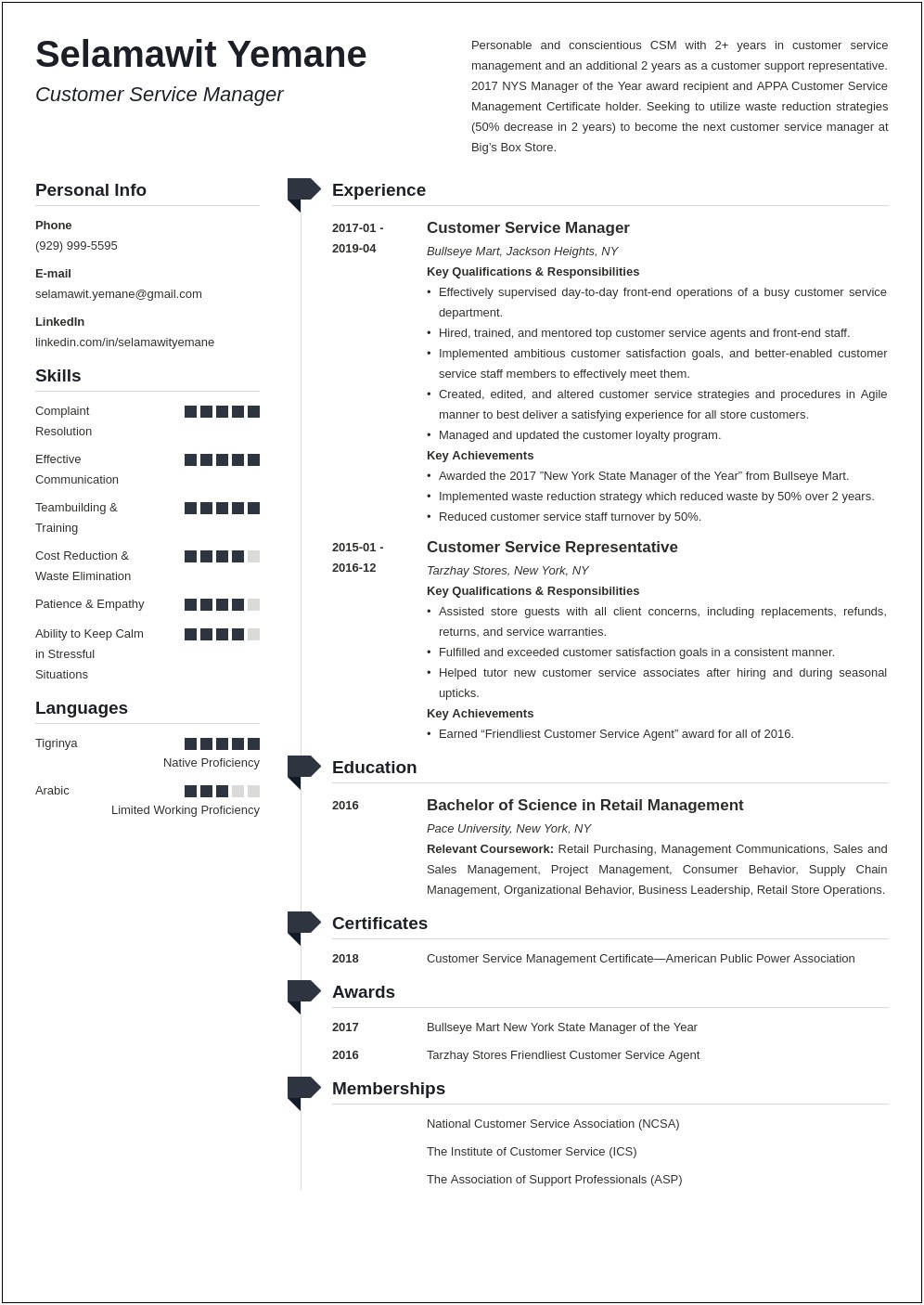 Customer Service Management Objectives For Resumes