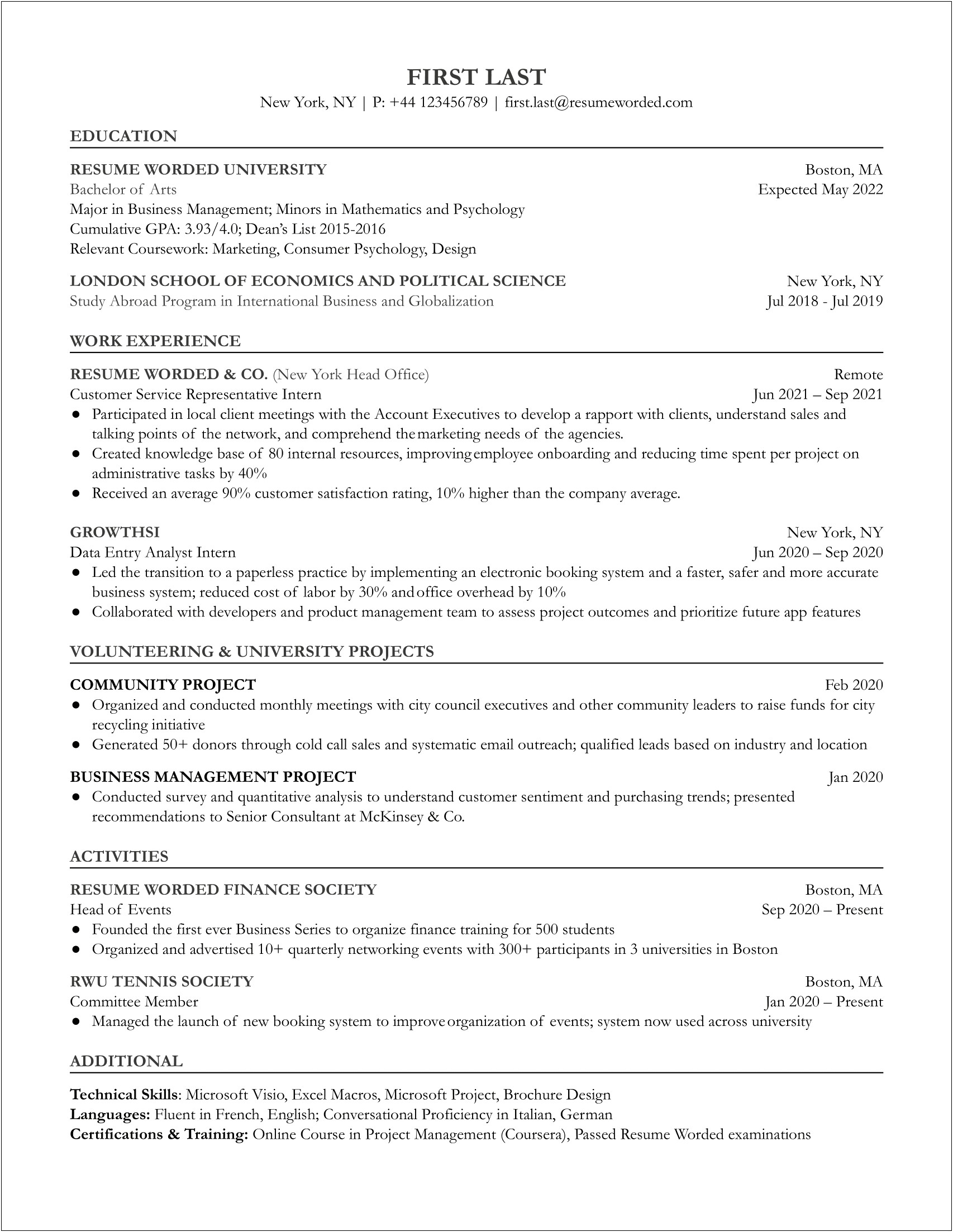 Customer Service Officer Resume No Experience