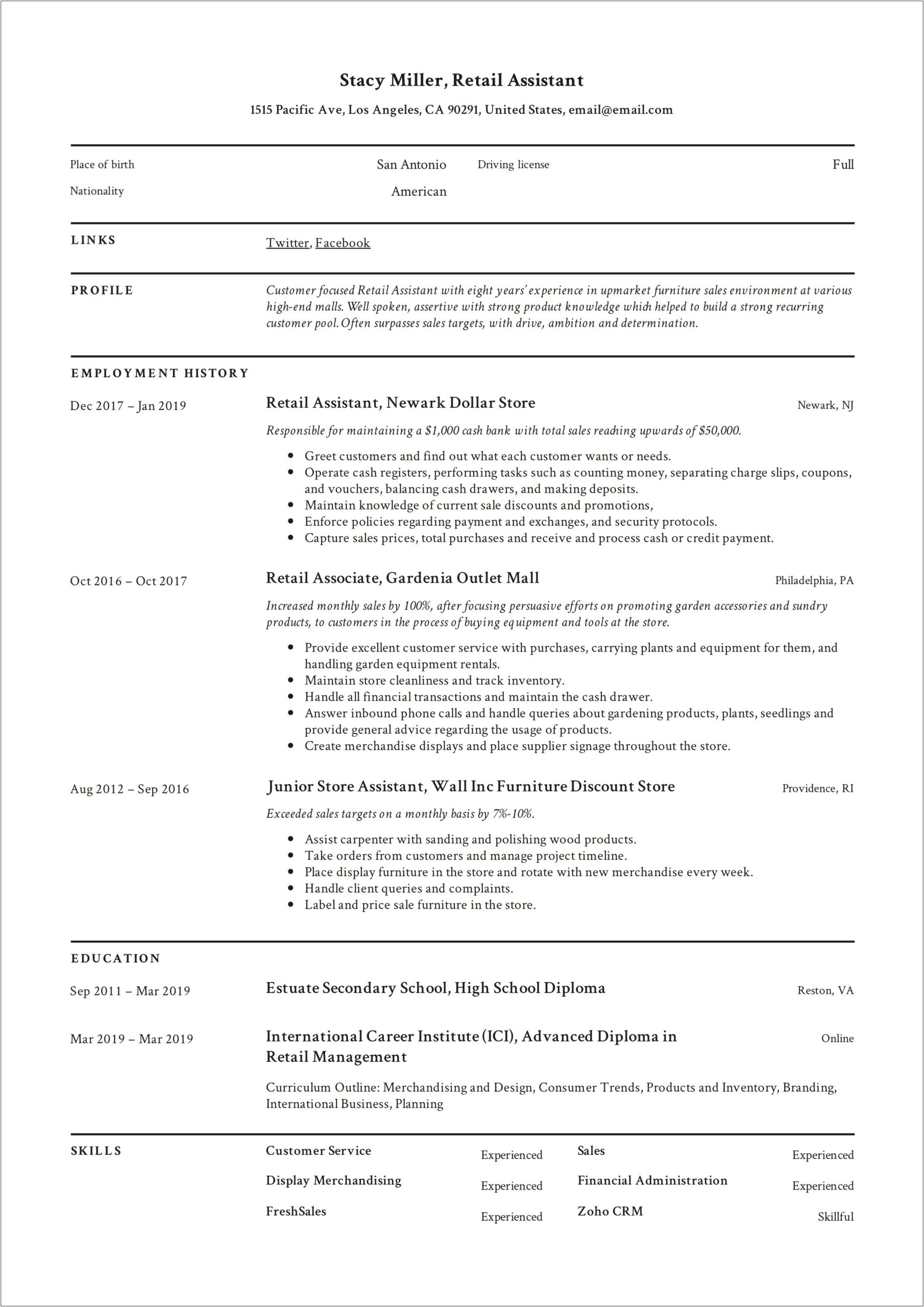 Customer Service Summary Examples For Resume