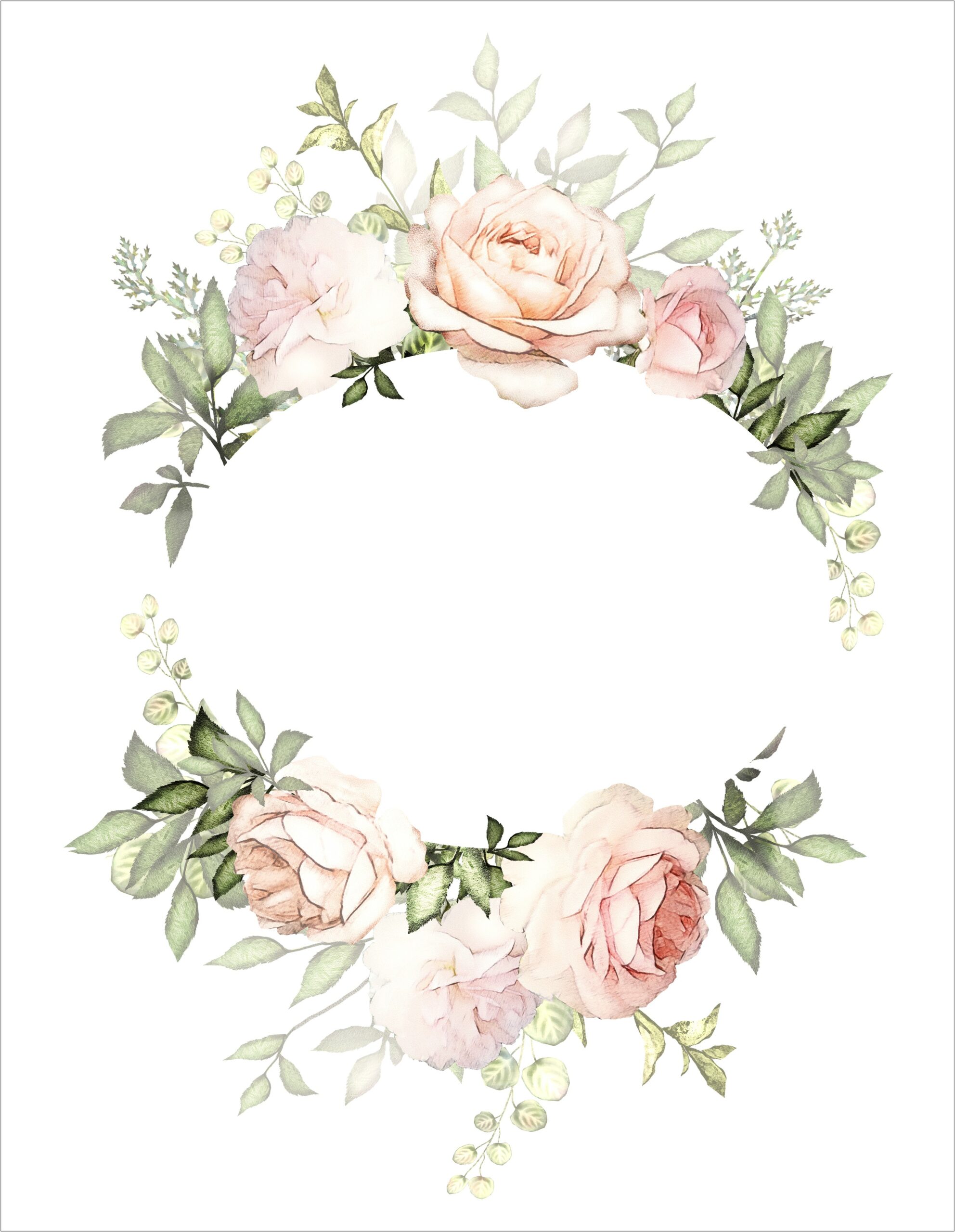 Customize Clipart Floral Wreath Wedding Invitation
