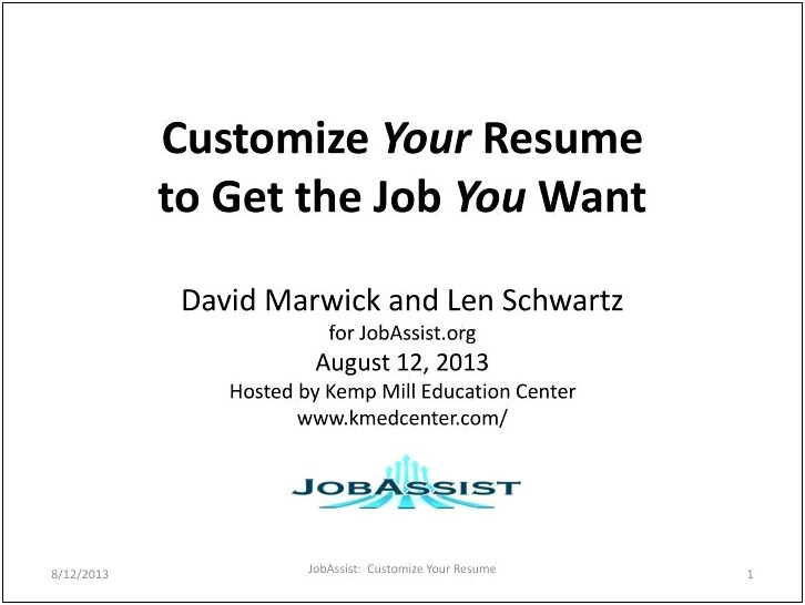 Customize Your Resume For Each Job