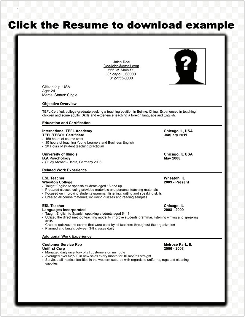 Cv Or Resume For Job Application