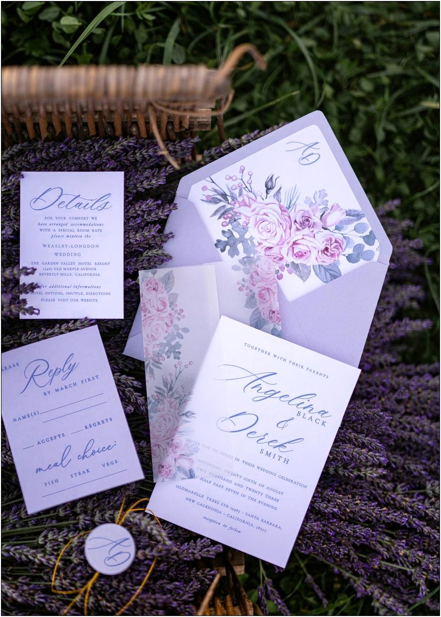 Dark Purple And Blue Wedding Invitations