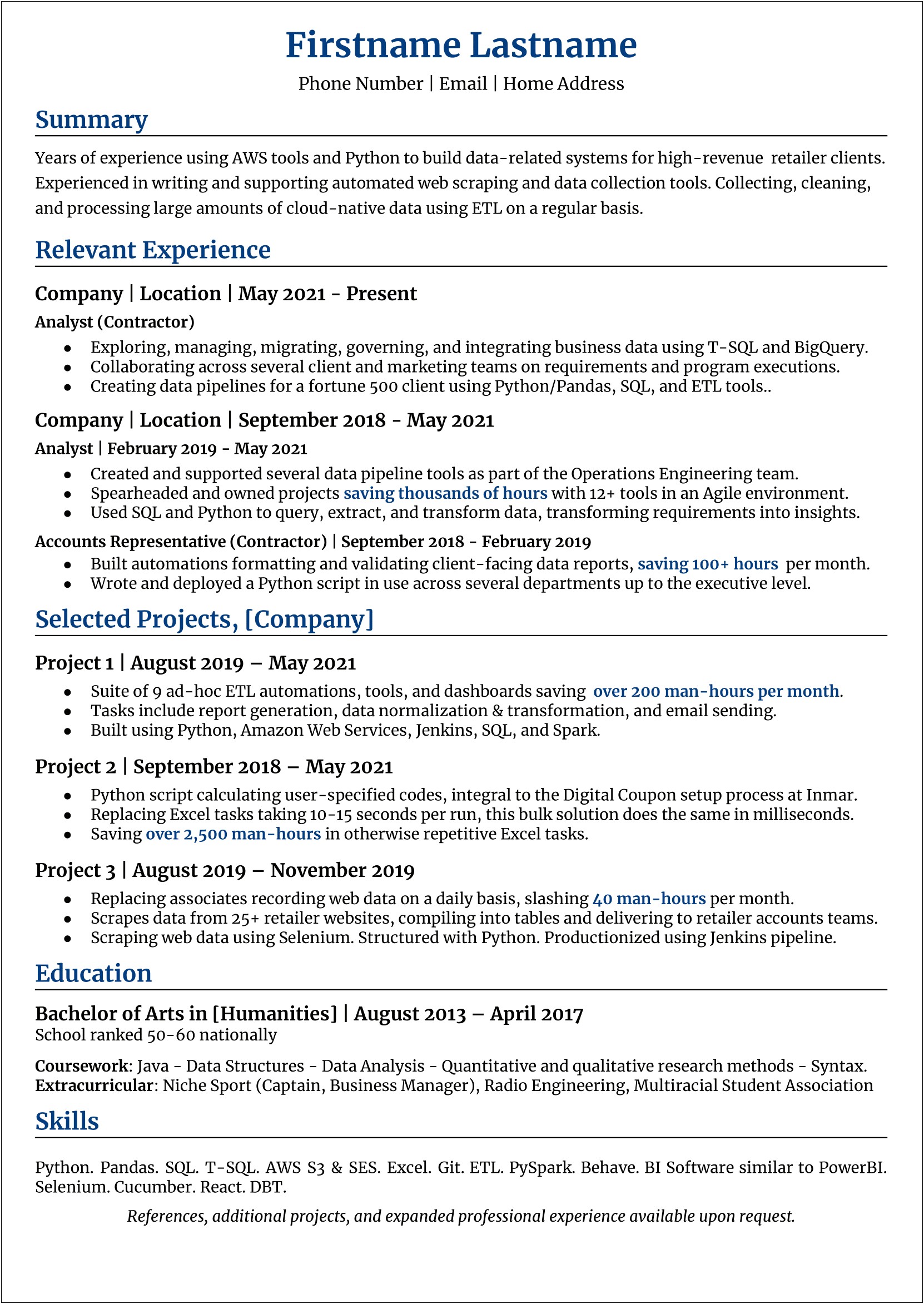 Data Analyst Projects To Put In Resume
