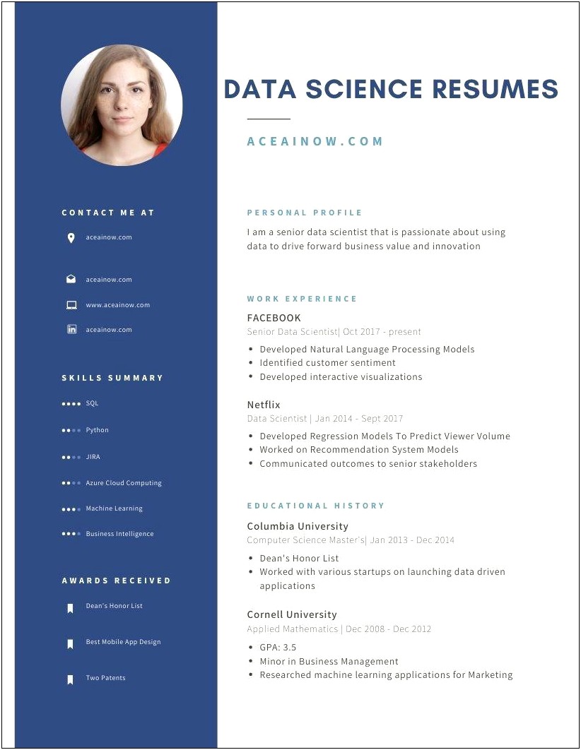 Data Science Skills Part In Resume