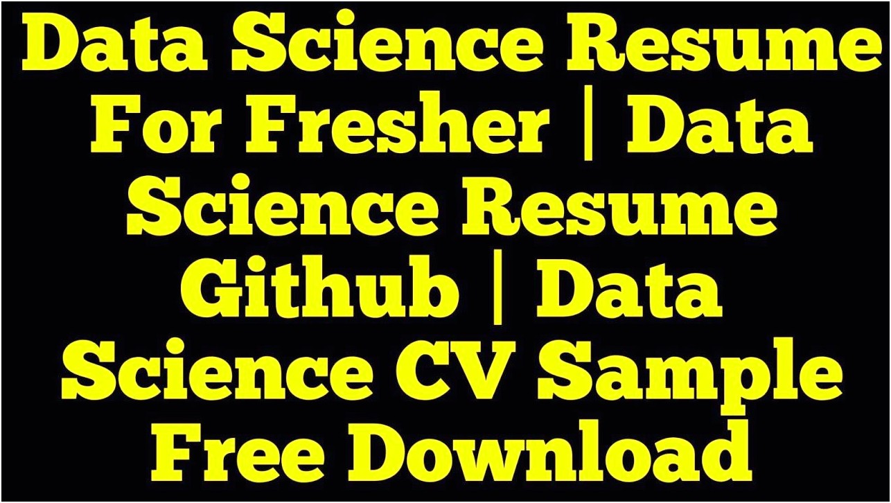 Data Scientist Free Resume Template Download