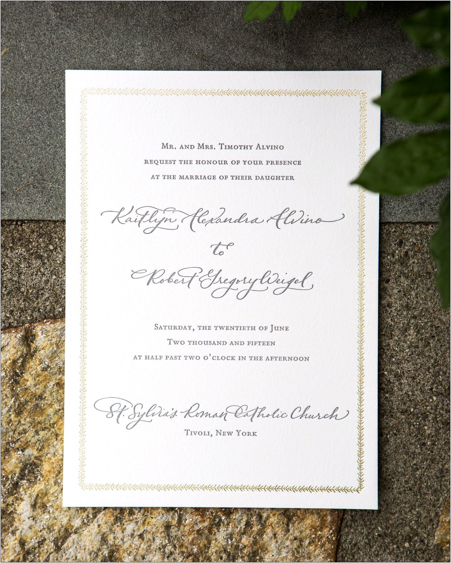 Daughter Of Parents On Wedding Invites