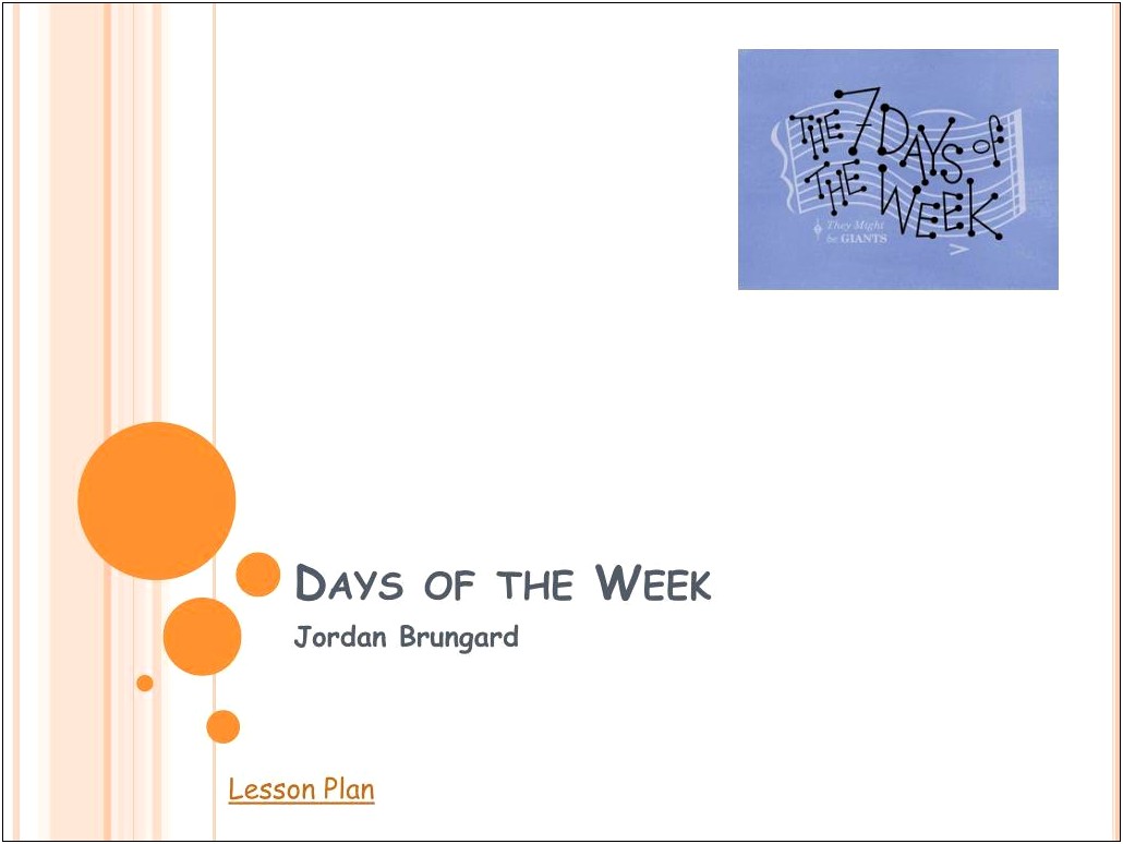 Days Of The Week Template Download