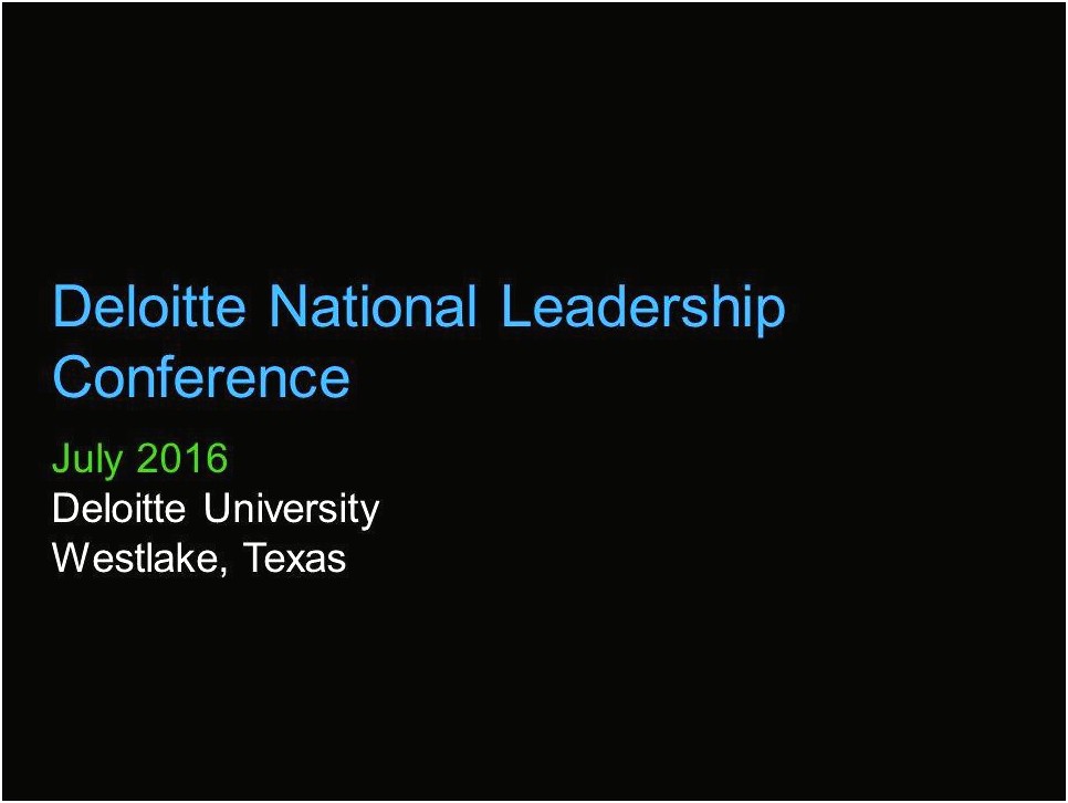 Deloitte National Leadership Conference Resume Sample