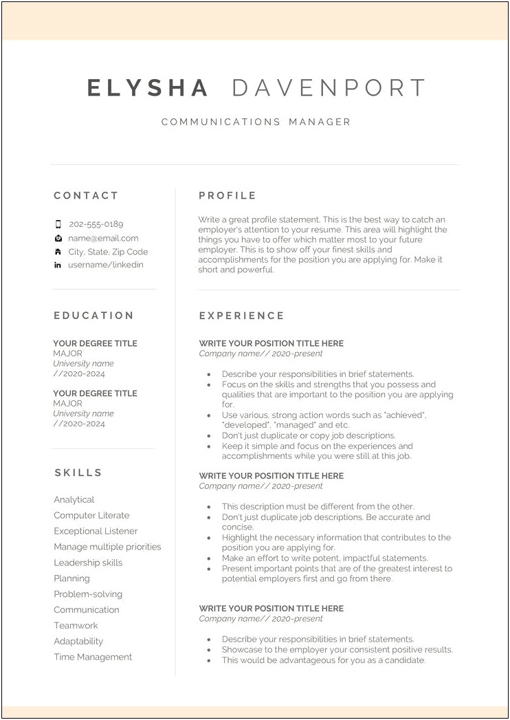 Describe Your Communication Skills Examples For Resume