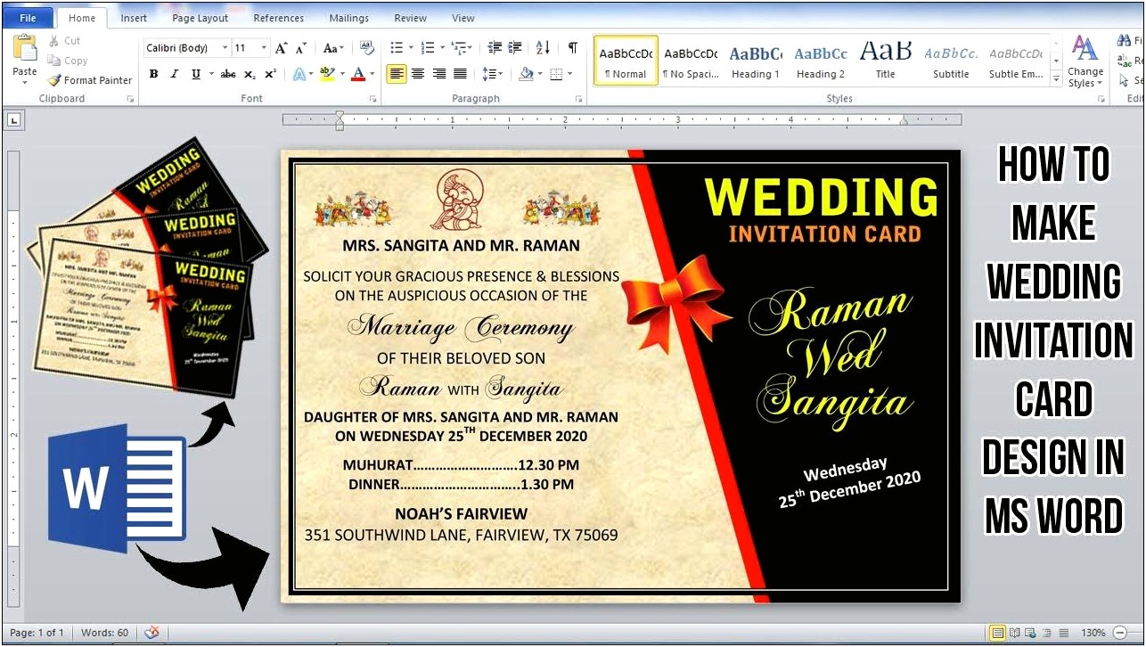 Designing Wedding Invitations On Microsoft Word