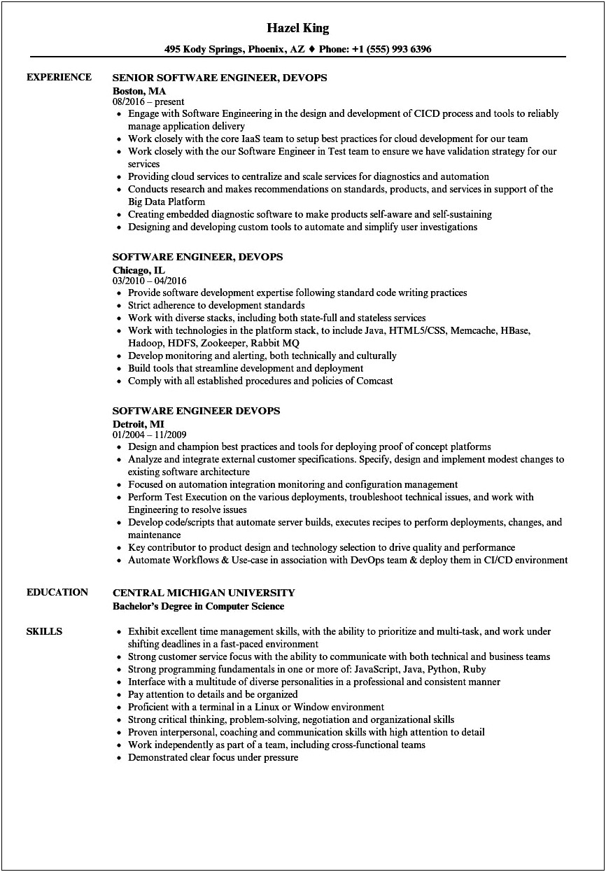 Devops Resume For 2 Years Experience
