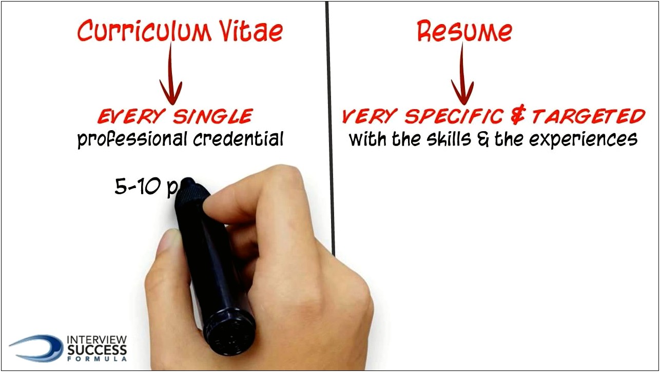 Difference Between Cv And Resume Example