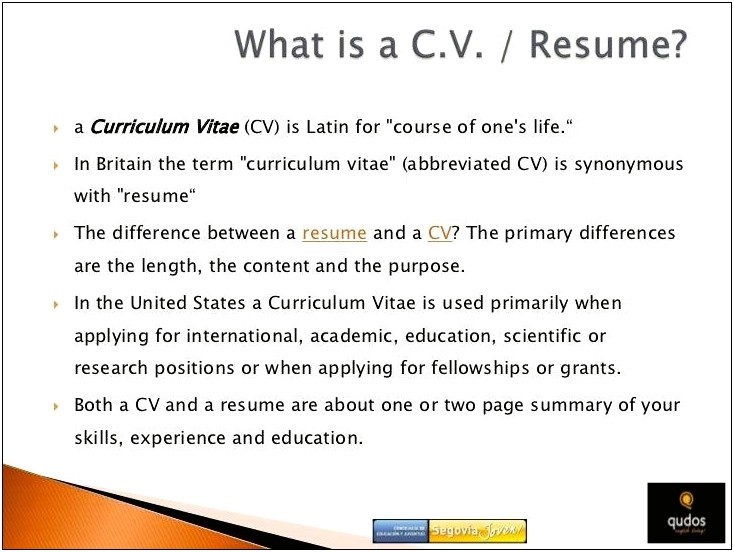 Difference Between Resume And Cv Vs Cover Letter