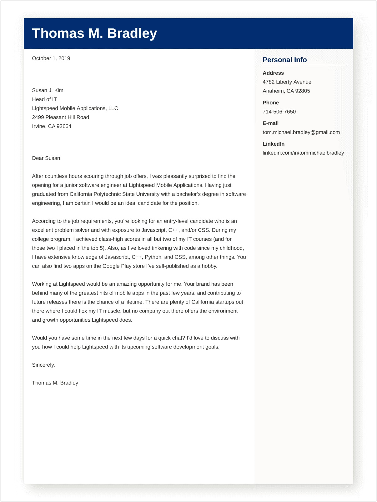 Different Font Sizes On Cover Letter And Resume