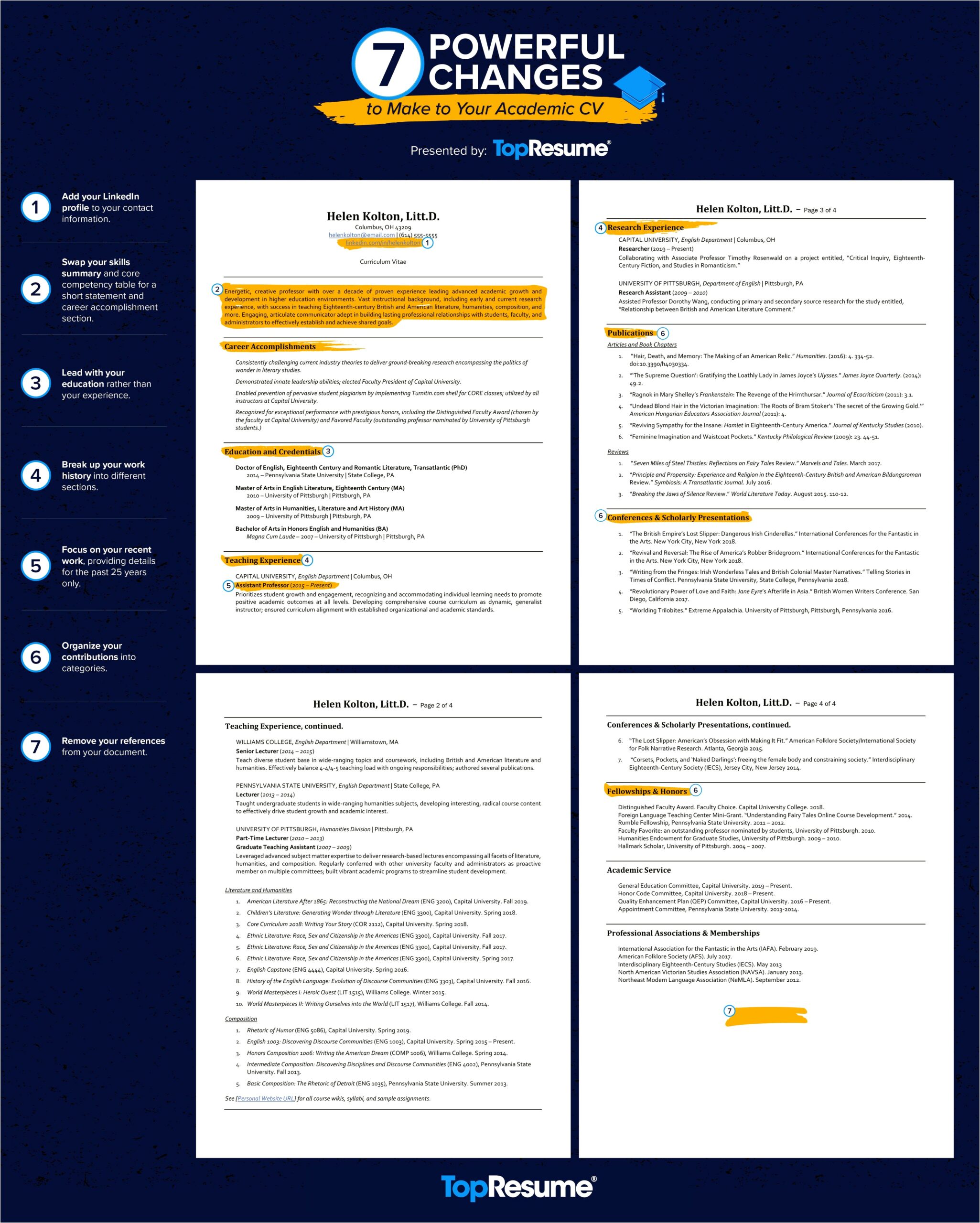 Different Sections To Put On Resume