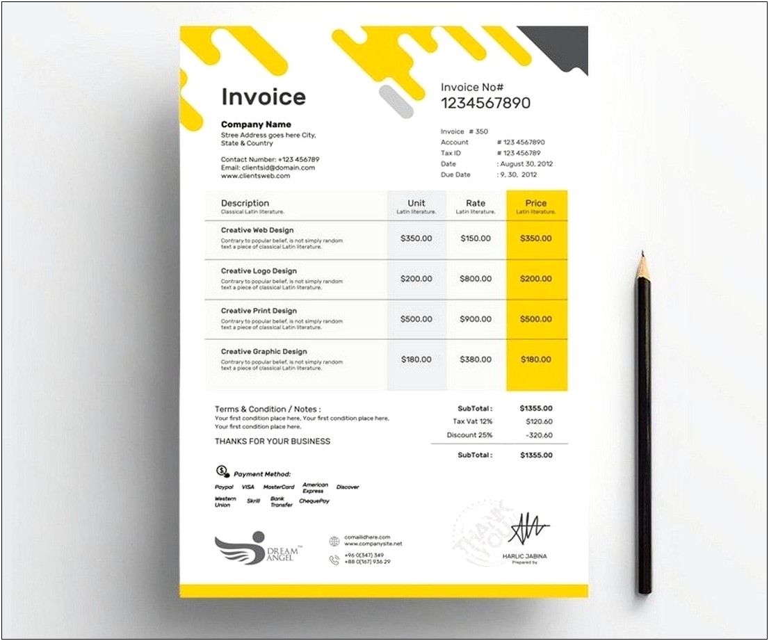 Digital Marketing Agency Invoice Template Download