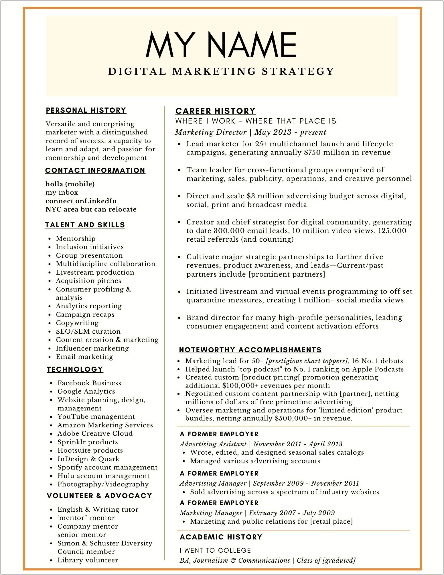 Digital Marketing Skills To Put On Resume