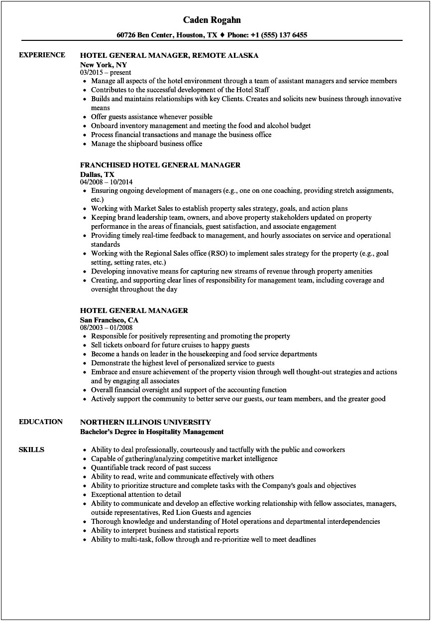 Director Of Cruise Sales Resume Samples