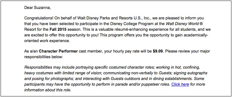 Disney College Program Good For Resume