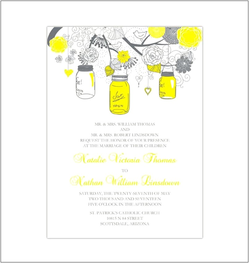 Diy Grey And Yellow Wedding Invitations