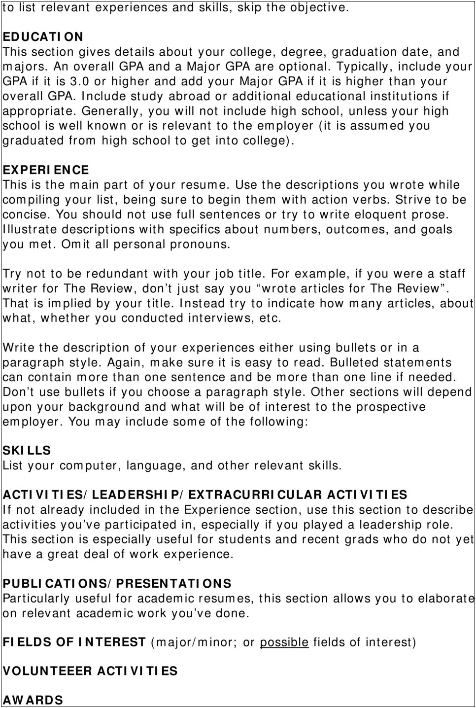 Do You Put Extracurricular Activities Resume Without Leadership