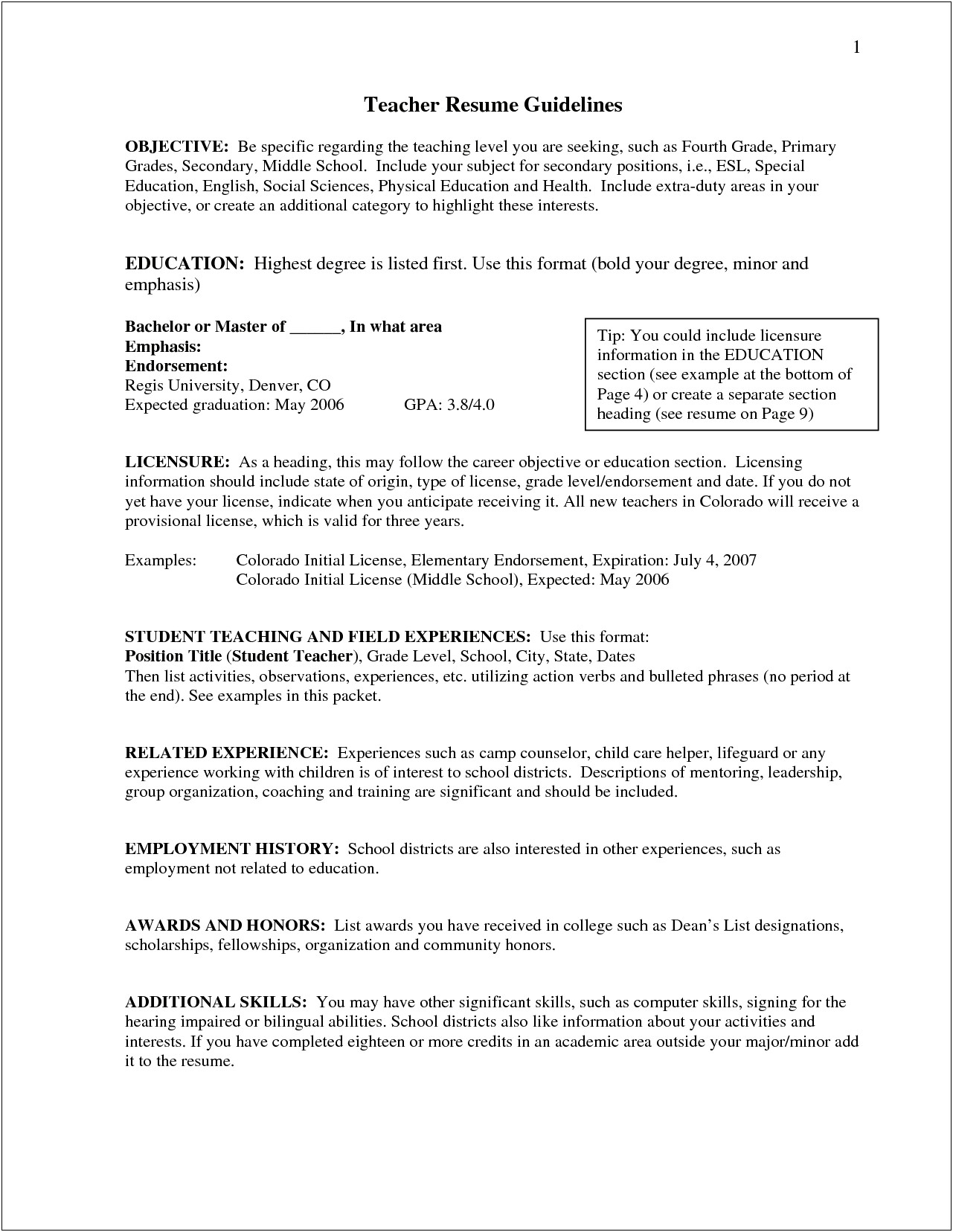 Do You Put Student Teaching On Resume