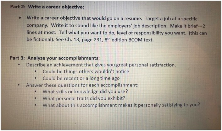 Does Your Resume Objective Have To Be Specific