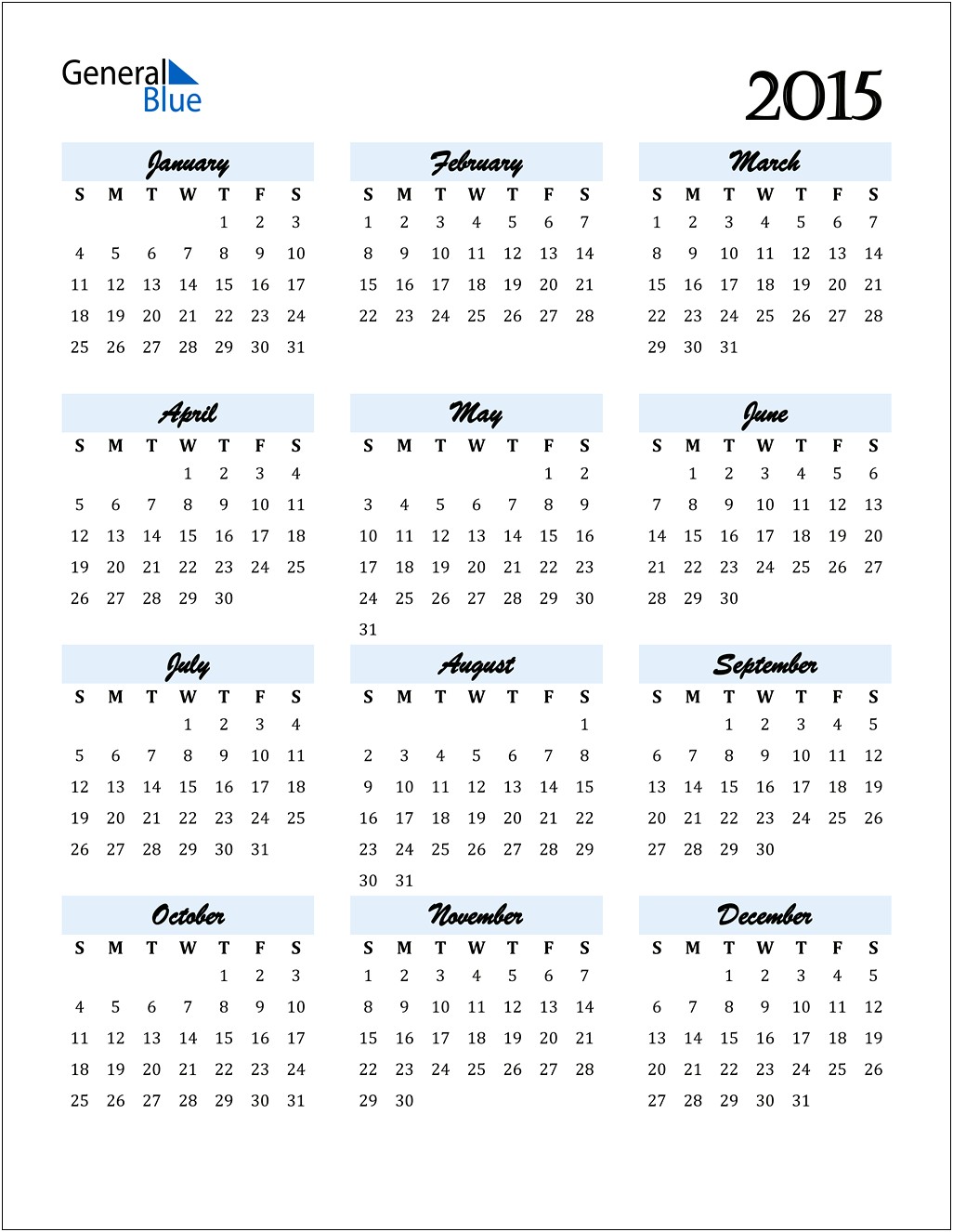 Download 2015 Calendar Template Microsoft Word