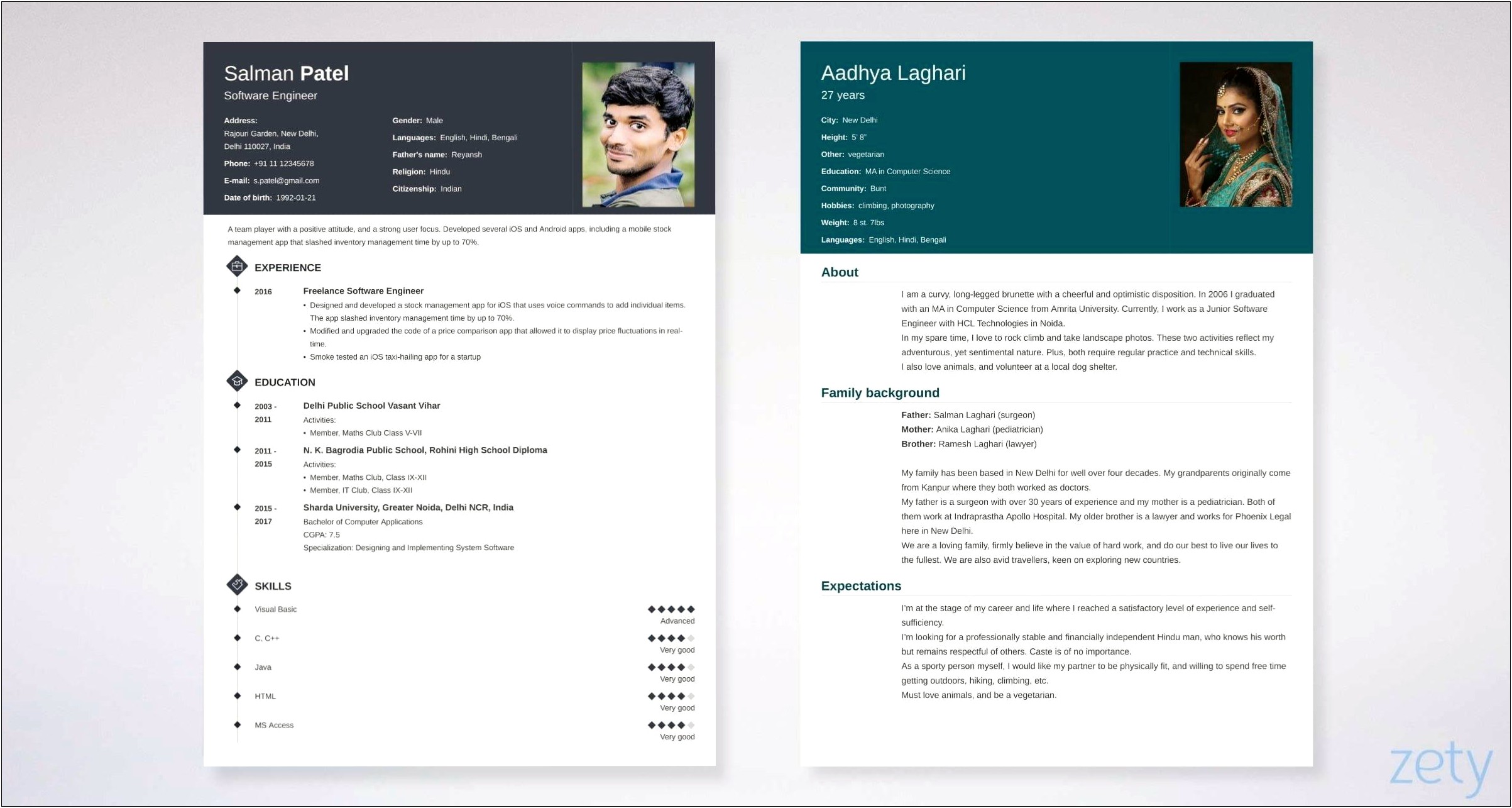 Download A Marriage Bio Data Template For Word