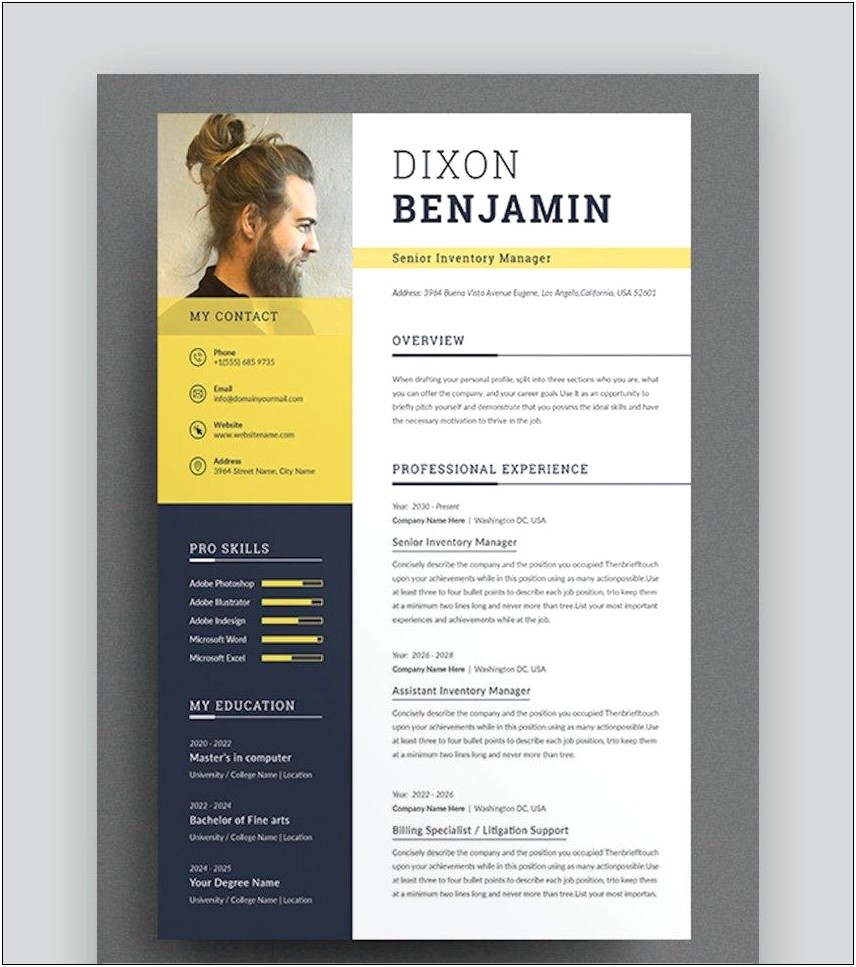 Download A Template Of A Cv