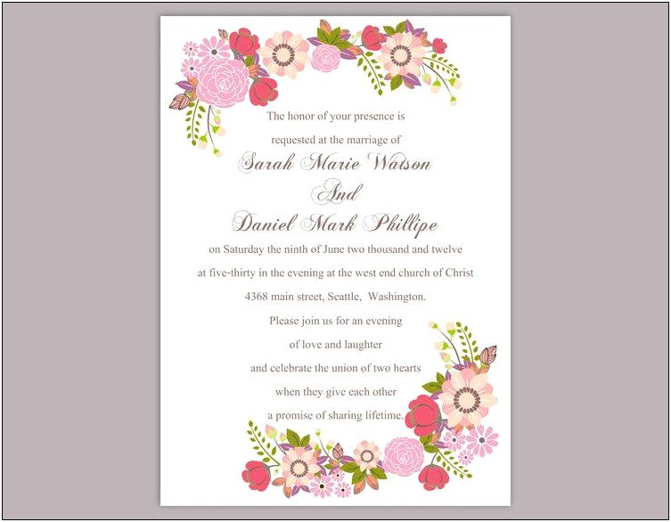Download And Print Diy Wedding Invitations