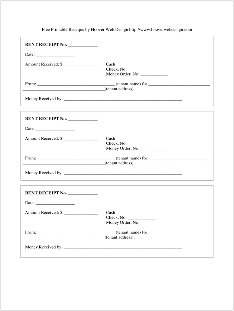 Download House Rent Receipt Template India