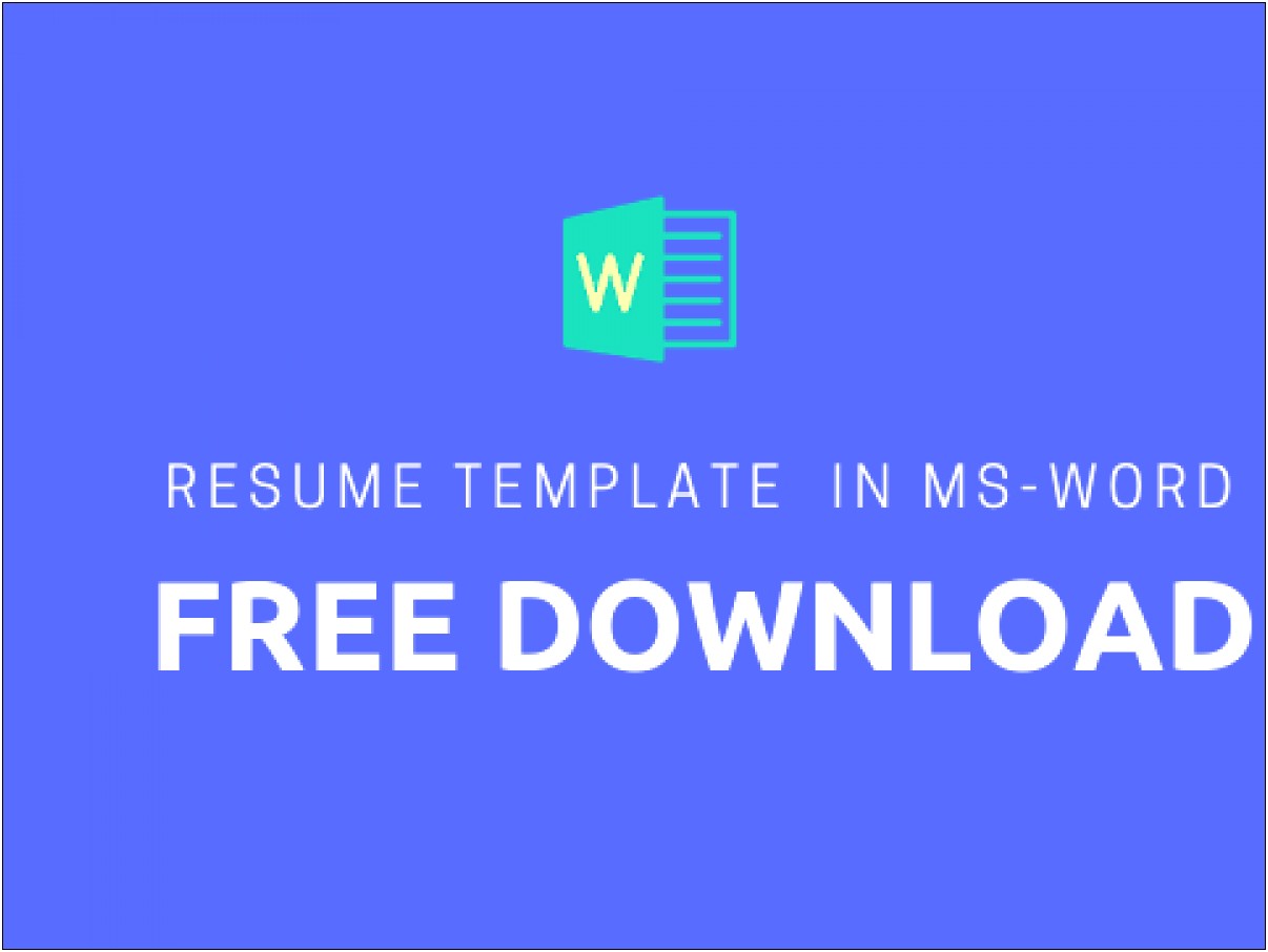 Download Resume Templates In Ms Word