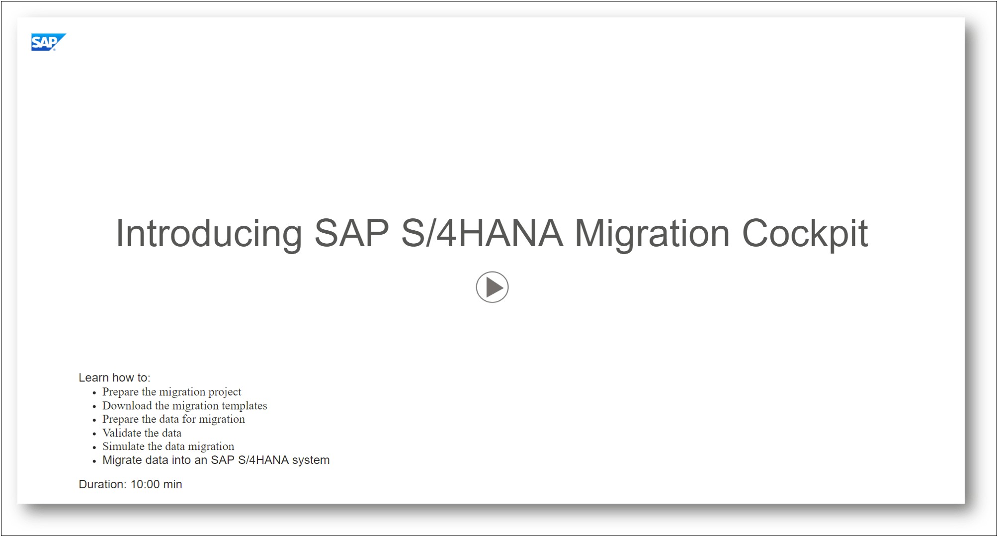Download The Sap S 4hana Cloud Migration Templates