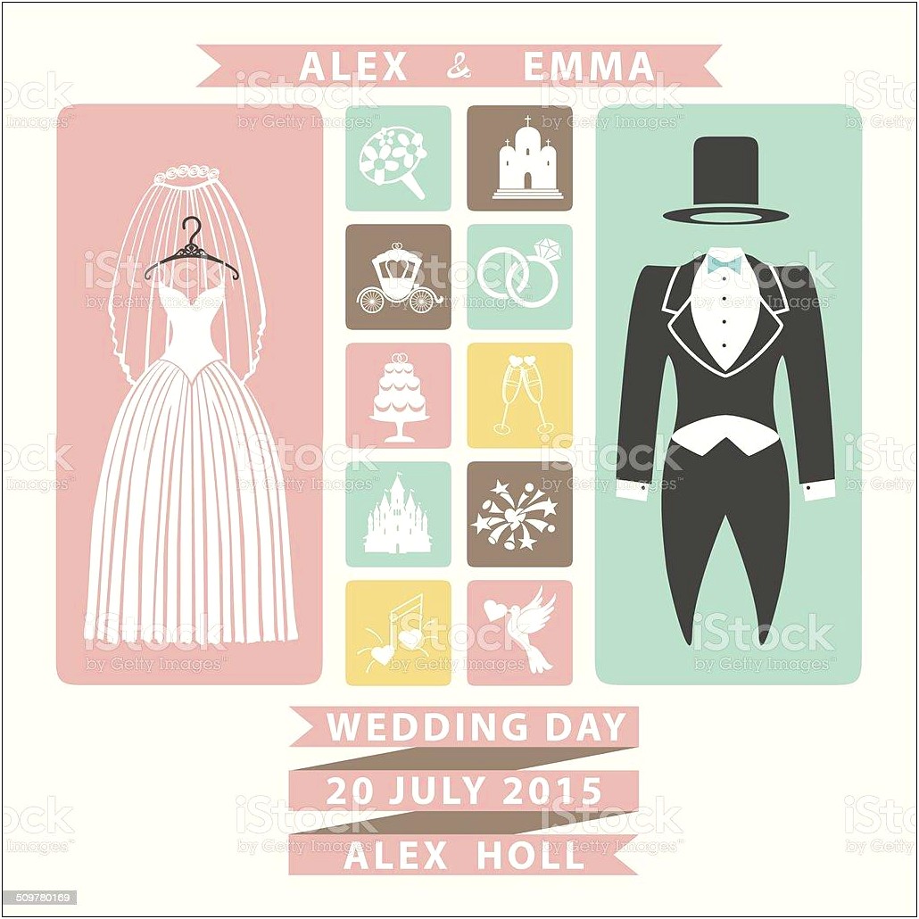 Dress And Tuxedo Wedding Invitations Tamplets