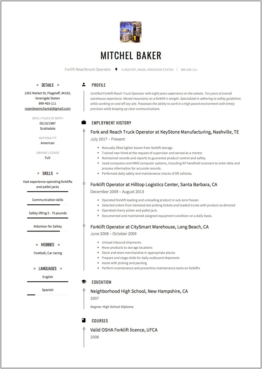 Driver Resume Sample In Word Format