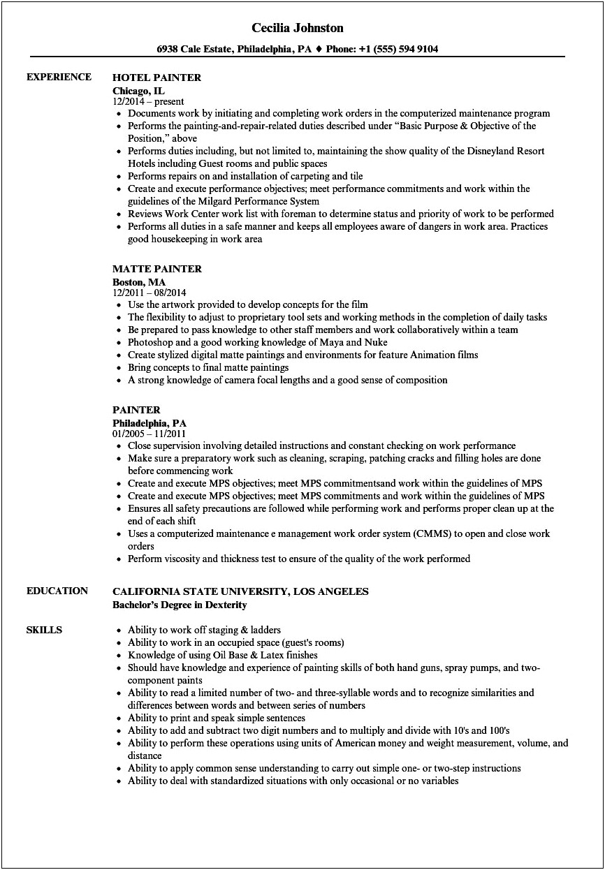 Drywall Finisher Job Description For Resume