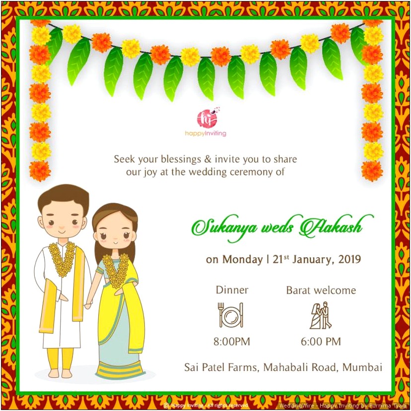 E Invitation Cards For Indian Wedding Online