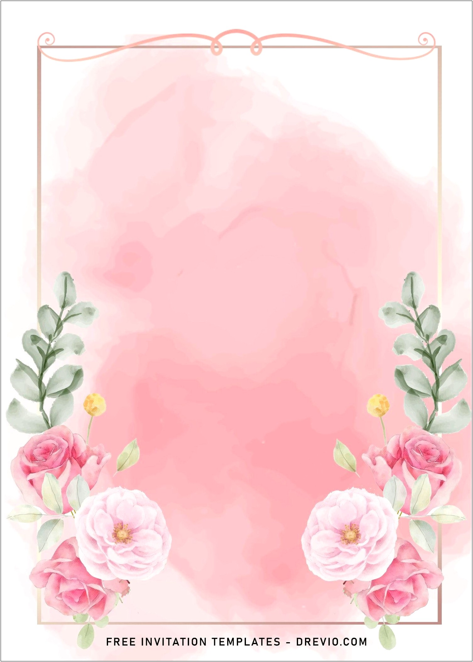 Easy Free Wedding Invites Blush Pink Watercolor