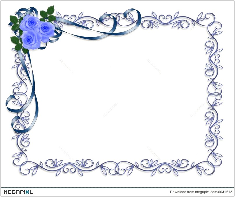 Easy Purple And Blue Wedding Invitation Borders