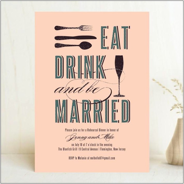 Eat Drink And Be Married Chalkboard Wedding Invitations