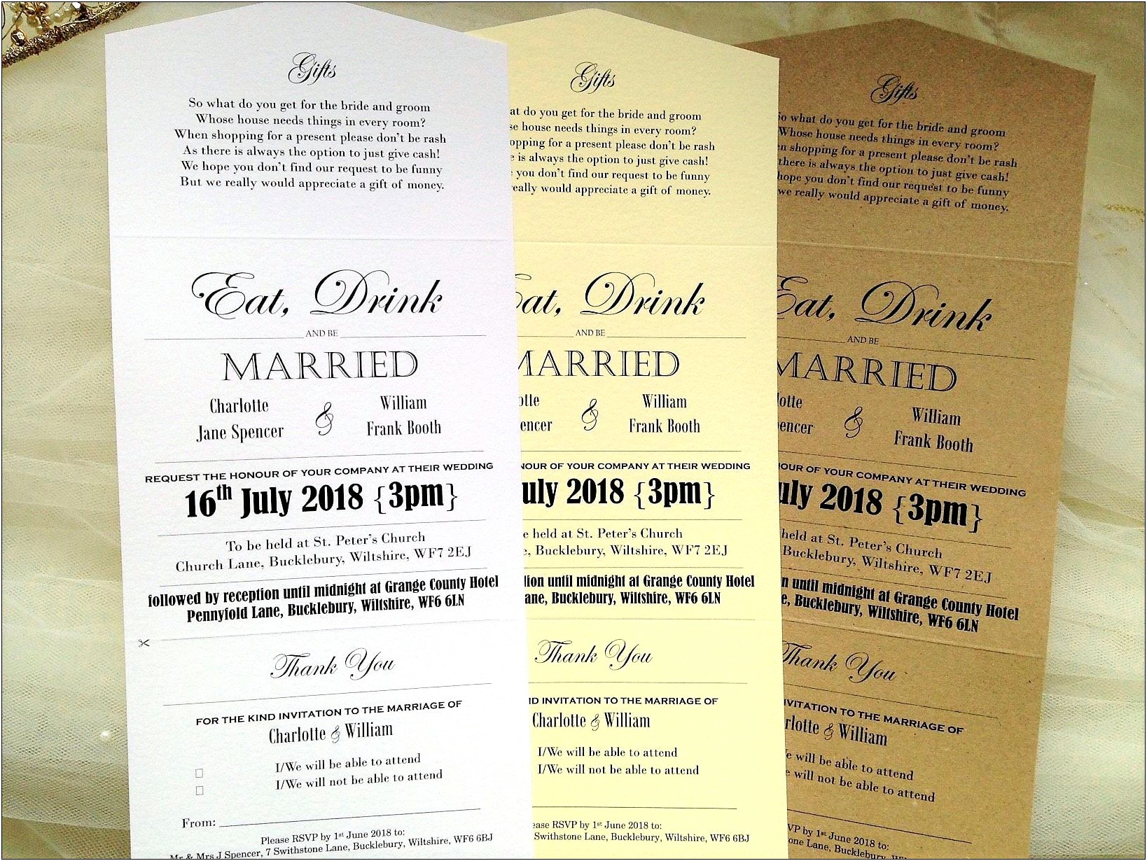 Eat Drink And Be Married Wedding Invitations Uk