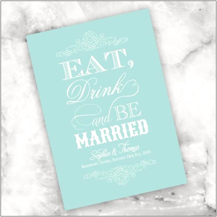 Eat Drink Be Married Wedding Invitations Uk