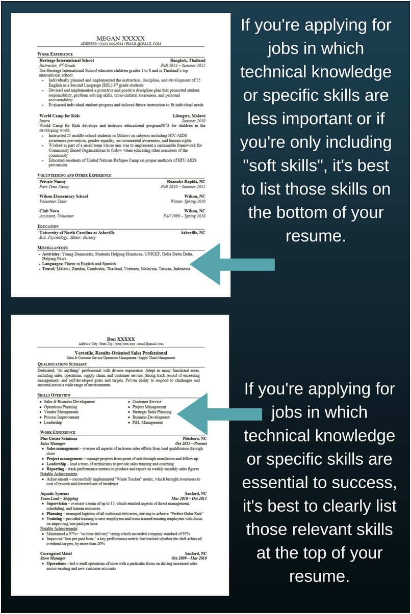 Education And Skills On Top Of Resume