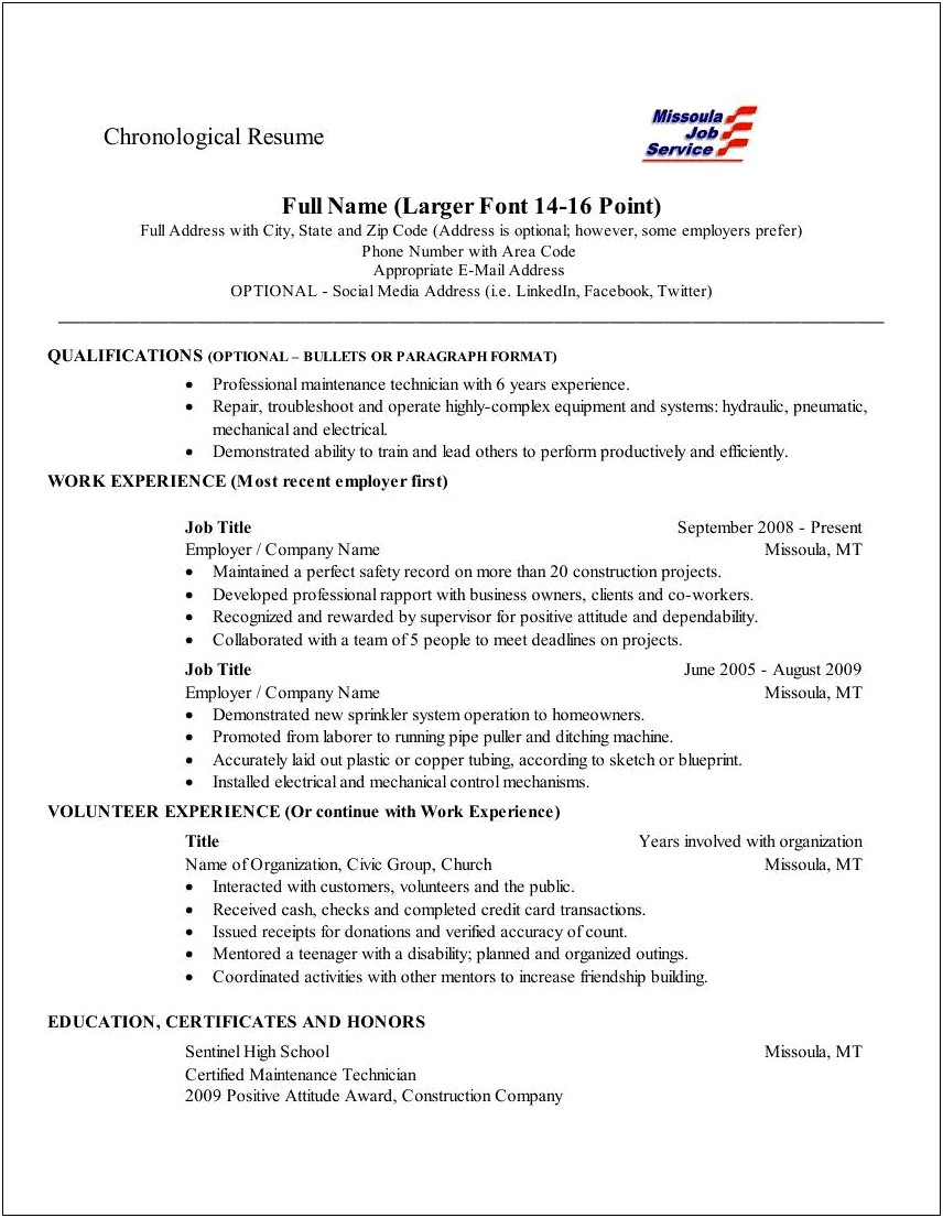 Education Or Work History First On Resume