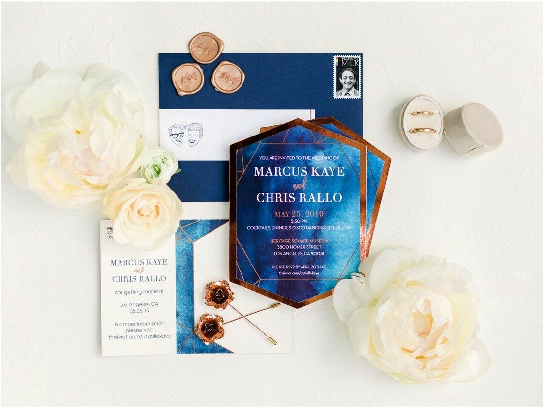 Elegant Navy Blue Wedding Invitation Ideas