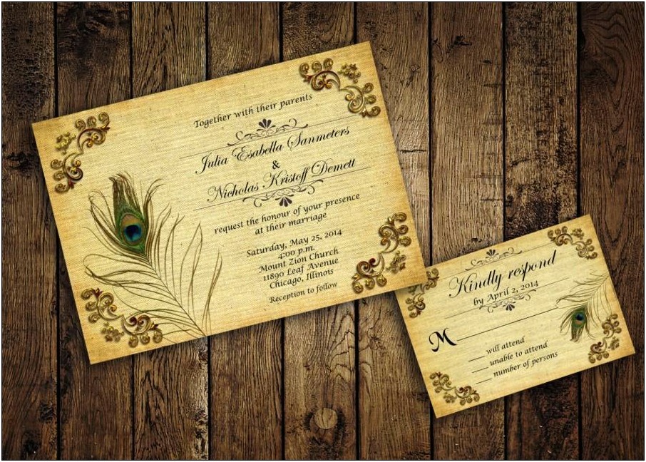 Elegant Peacock Wedding Invitation Using Cricut