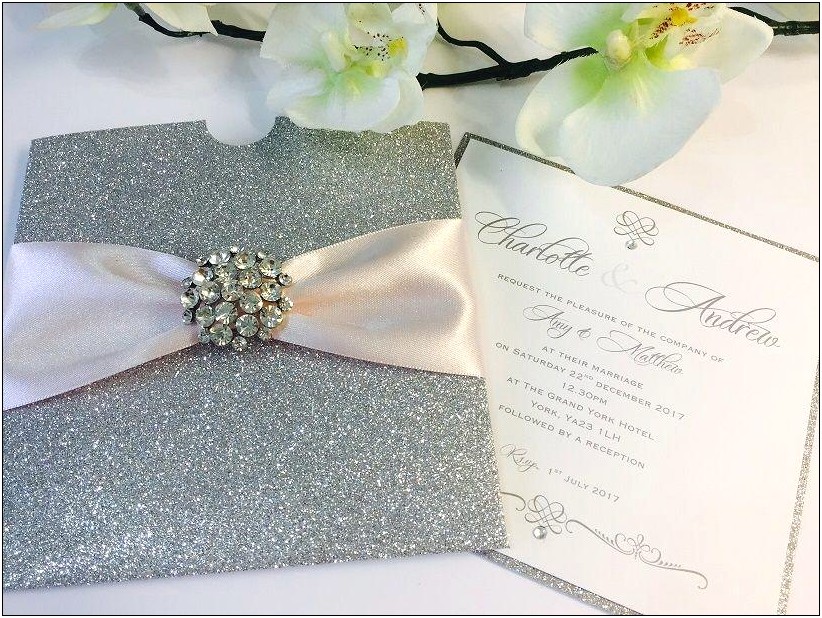 Elegant Wedding Invitation With Golden Sparkle