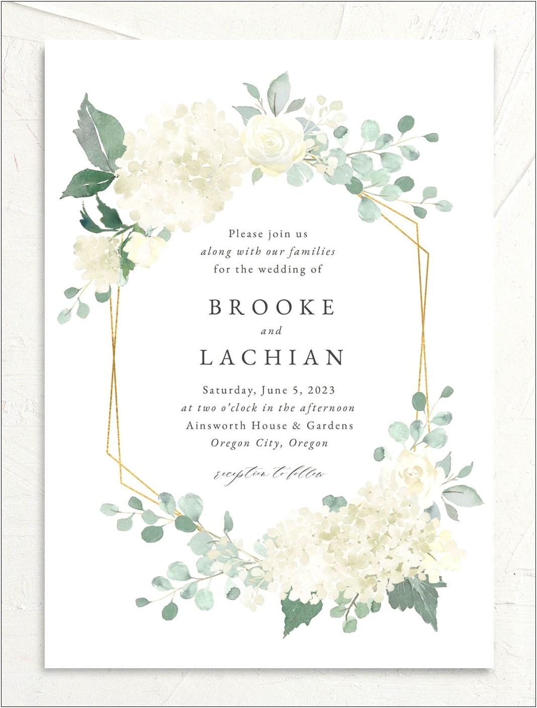 Elegant Wedding Invitations With Blue And Gold Border